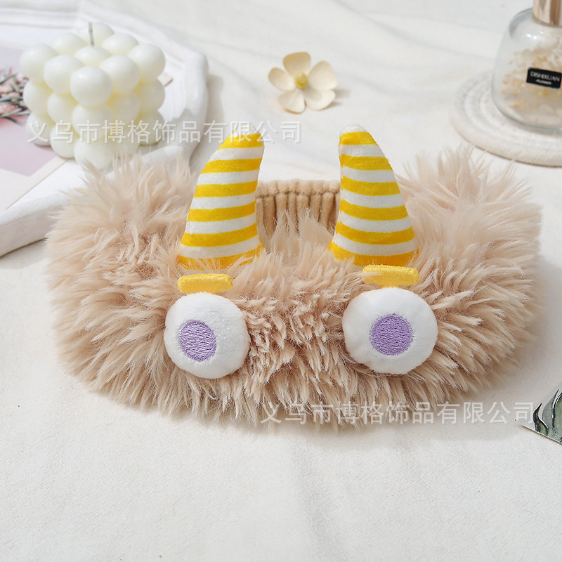 Nuevo divertido lindo peluche feo muñeca divertido orejas feo lindo estudiante accesorios para el cabello lavado facial maquillaje foto