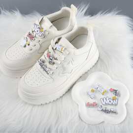 鞋花卡通熊兔潮流文字DIY可拆卸鞋带装饰运动鞋板鞋鞋绳配饰皮鞋