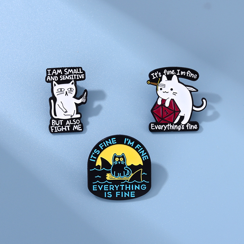 Plating Design Cute Pin Letter Cat Alloy Plating Unisex Brooches