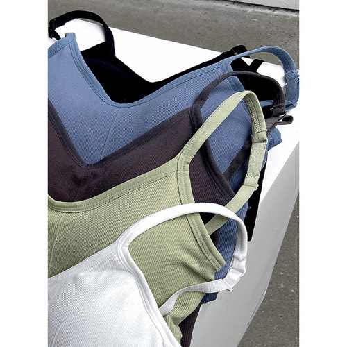 Ins style short vest with breast pads, women's basic new camisole, waist-slimming and beautiful back design