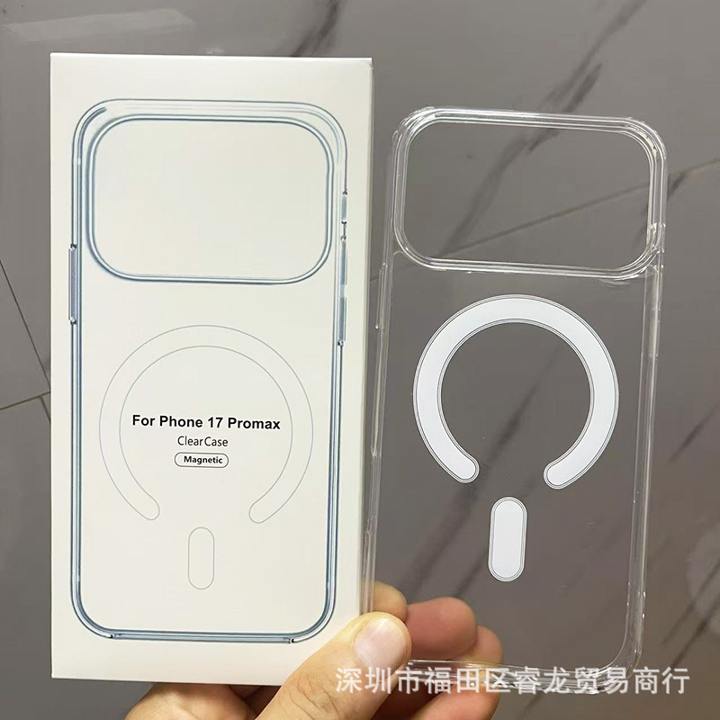 Funda magnética transparente para Apple 17 Pro Max, funda protectora para iPhone 17, 18 Pro, anticaídas, 17 PM/18