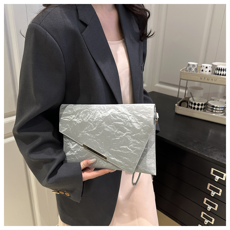 112g Weight Sewing Thread Fashion Element Magnetic Buckle Closure Type Top Handle Strap Type Envelope Bag Bags Type Office, Party Occasion Pu Leather Material Solid Color Pattern All Seasons Season Women's Gender Elegant Style Square Shape Pu Leather Solid Color Sewing Thread Square Clutches 16