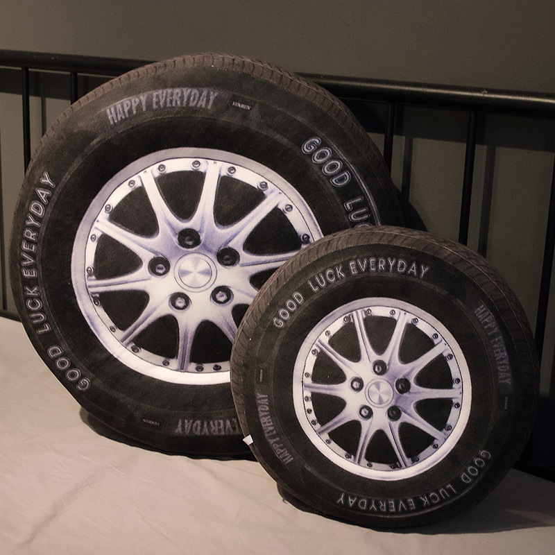 Cross-border network red creative cute simulation car tire plush toy cushion pillow cushion children doll wholesale