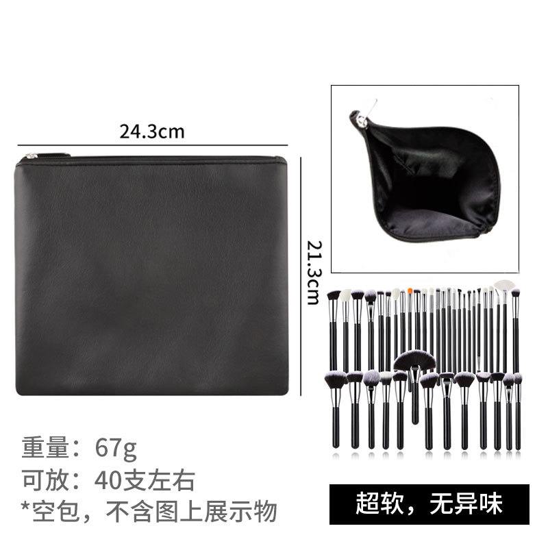 40 sets de cepillo de maquillaje negro y plateado cepillo de sombra de ojos de alta calidad cepillo de concelador cepillo de base cepillo de herramientas de maquillaje conjunto completo
