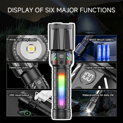 UV fənərlər Light White Laser Flashlight Outdoor