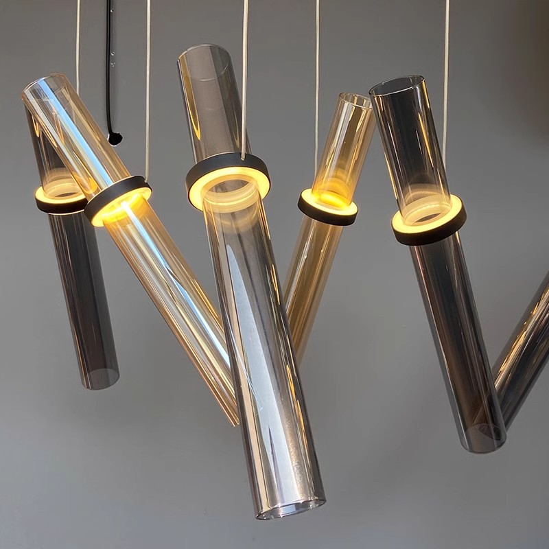 意大利設計師玻璃管吧檯櫥窗清吧餐廳餐桌島台服裝店樓梯氛圍吊燈