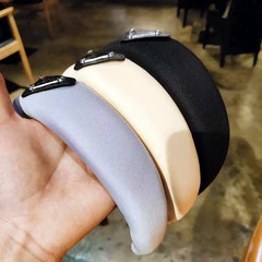 歐美風新款彩標P家發箍厚海綿頭箍時尚三角牌女士誇張髮飾頭扣