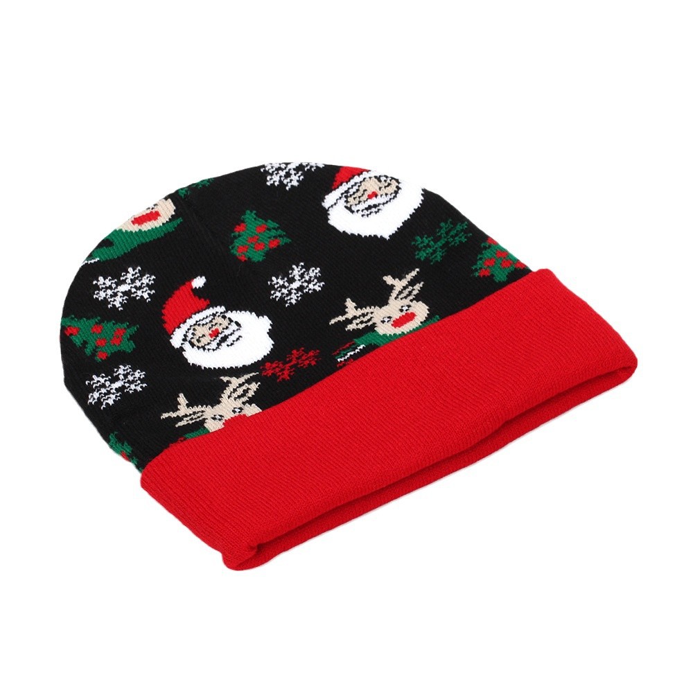 Transfronterizos nuevos fabricantes de sombreros de Jacquard de Navidad para suministrar sombreros de Navidad simples y universales para hombres y mujeres