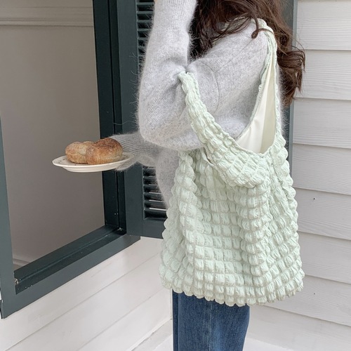 2522 Western Style Cloud Bubble Flower Shoulder Bag Vest Bag Female Student Simple Handbag Female Bubble Vest Bag