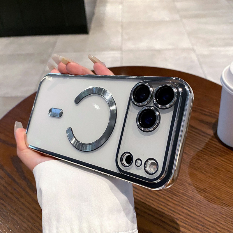 适用iPhone17PROMAX手机壳电镀磁吸苹果16透明TPU防摔15保护套14|undefined
