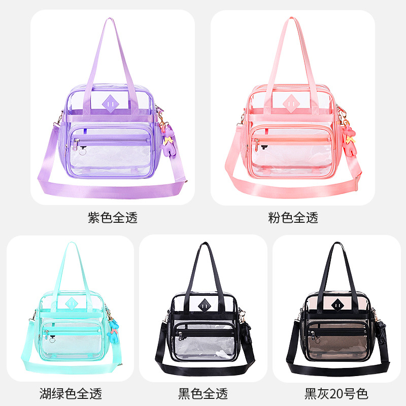 Amazon fuente transfronteriza bolsa transparente hombro diagonal portátil impermeable escuela primaria escuela secundaria escuela secundaria mochila escolar de gran capacidad