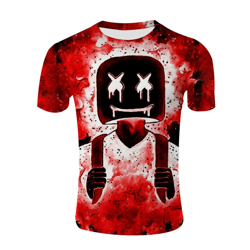 2023 Летняя 3D быстросохнущая футболка для трансграничного отдыха 3D сахарная вата с принтом молочный шелк с прямым рукавом популярная т