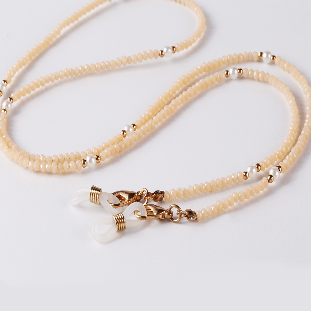 Solid Color Pattern Women'S Gender Fashion Solid Color Artificial Crystal Artificial Pearl Women's Glasses Chain