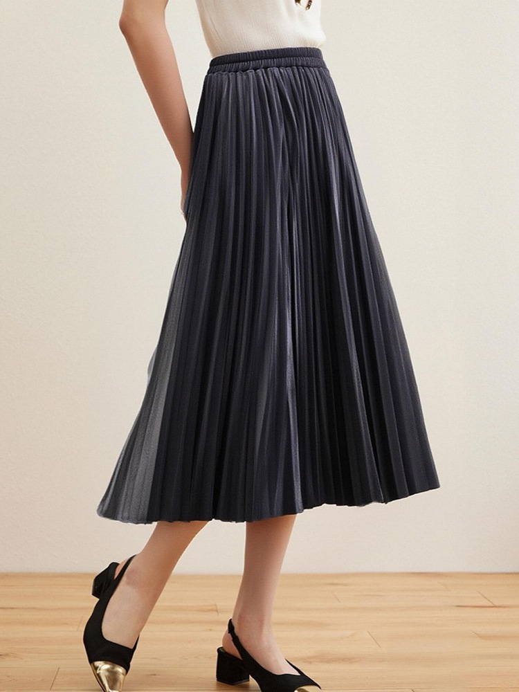 65-160kg Plus Size Women's Half-Length Pleated Skirt 2025 Spring & Fall New Fat Sister Sexy Gold Velvet A-Line Skirt