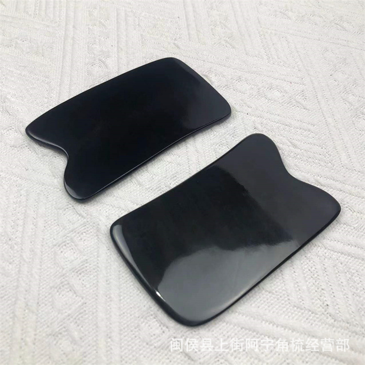 Buffalo Horn Gua Sha Scraping Board Square Plate for Face Back Body with Guasha Comb Tool quality and texture
