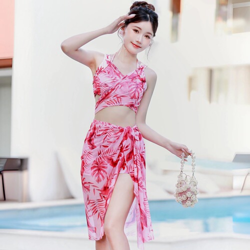 New bikini set, sexy hot spring vacation beach swimming suit, three-piece set for women, wholesale