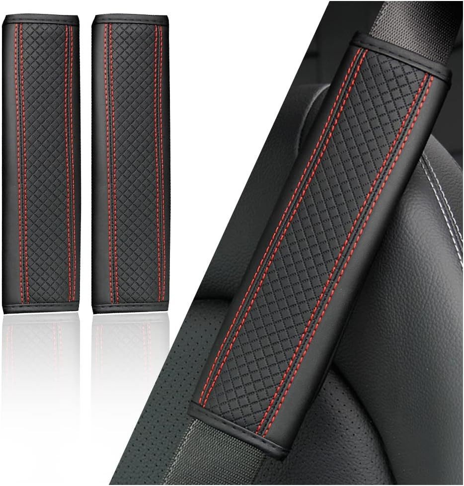 Popular Amazon seatbelt shoulder pad, carbon fiber shoulder protector, breathable leather, soft and safe, wholesale