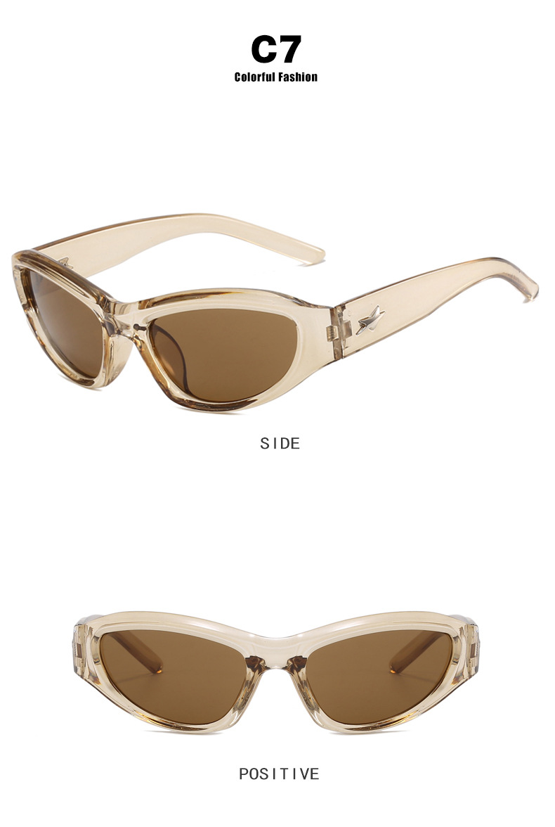 Outdoor Occasion Streetwear Color Block Ac UV400 Protection Special-Shaped Mirror Full Frame Women's Sunglasses