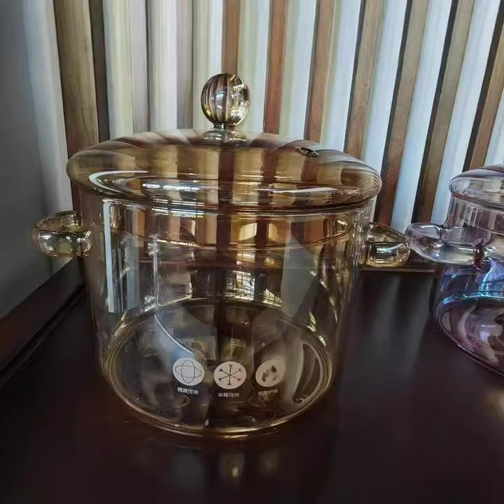 Pot de vidrio simple, alto boro resistente al calor, vidrio grueso, olla de fuego abierto, olla de vidrio con tapa, olla de vino caliente para hacer café, olla de vidrio