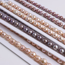 天然淡水珍珠项链炫彩牛油果皱巴 巴洛克无孔散珠diy饰品材料配件