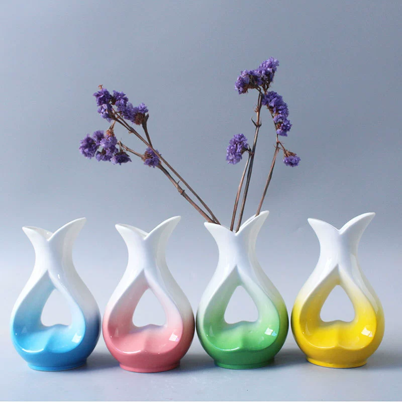 Керамическая ваза градиент креативный домашний телевизор шкаф украшения для гостиной настольные украшения сушеные цветы цветочный орнамент