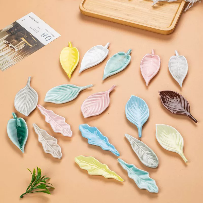 Керамические листья, несколько палочек для еды, ручка, держатель для буксиров, японский стиль, продуктовый креативный дом, палочки для еды, домашний палочки для еды