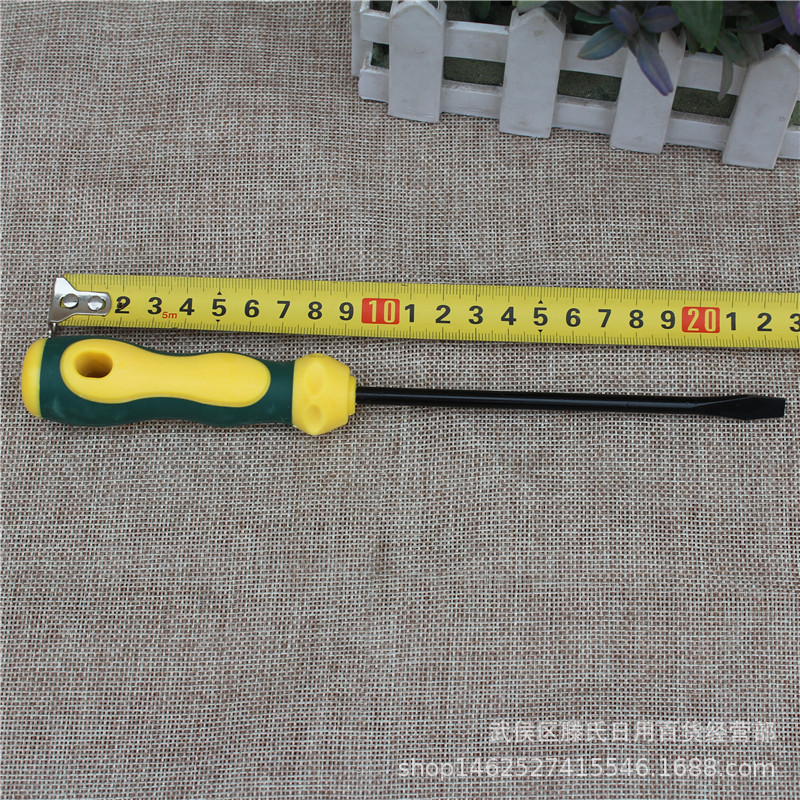 两元店黑杆葫芦6寸螺丝刀 黄绿按摩柄十字一字起子改刀 24把/盒