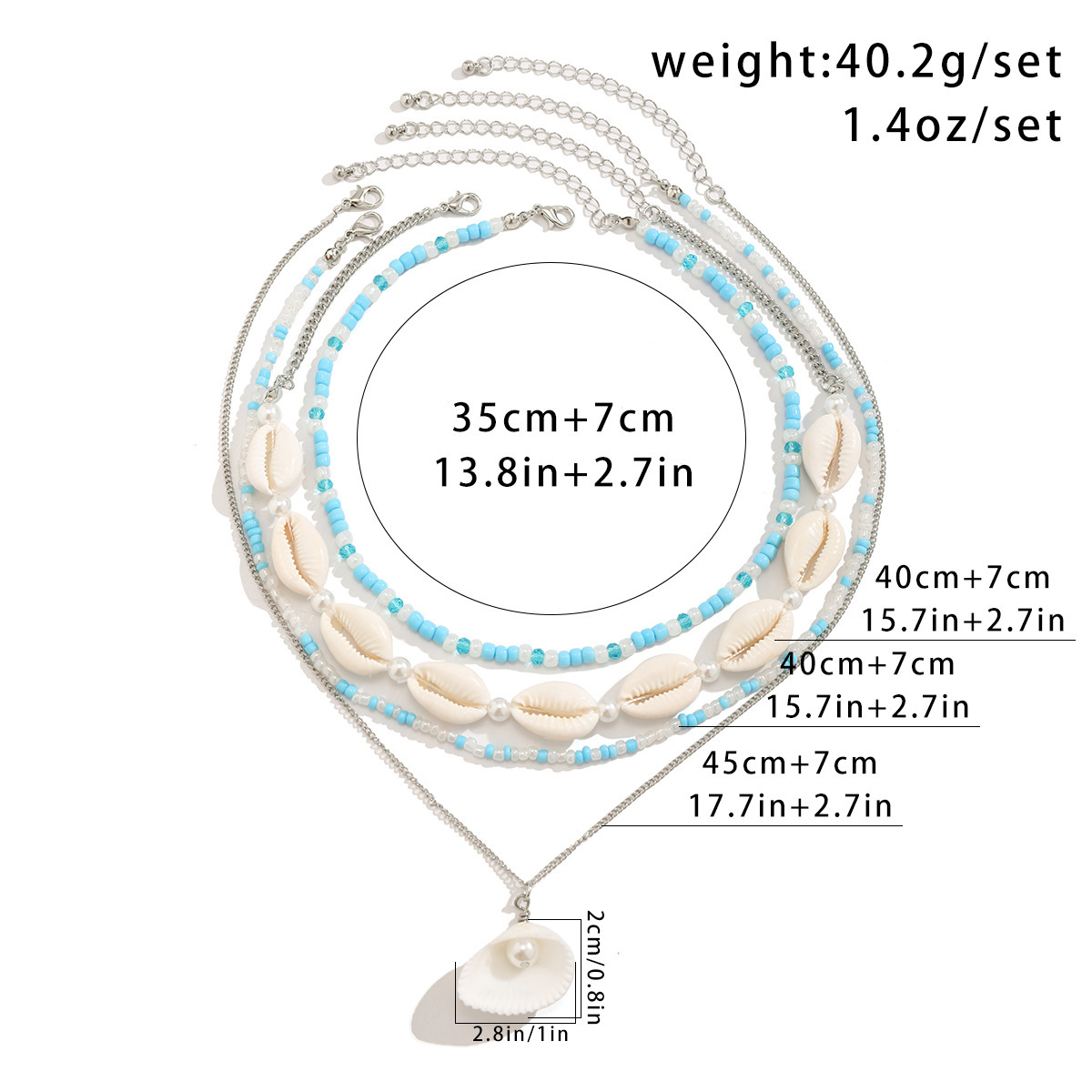 29g Weight Imitation Pearl Pendant Material Layered Necklaces Classification Alloy, Iron, Copper Chain Material 1 Piece Quantity Beach, Tea Party Occasion Imitation Pearl, Alloy, Copper Material Scallop, Starfish Pattern Women's Gender Beaded, Plating Design Elegant, Marine Style, Streetwear Style Elegant Marine Style Streetwear Scallop Starfish Imitation Pearl Alloy Copper Wholesale Layered Necklaces 8