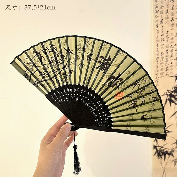 New Chinese style folding fan-Green Qinghuan