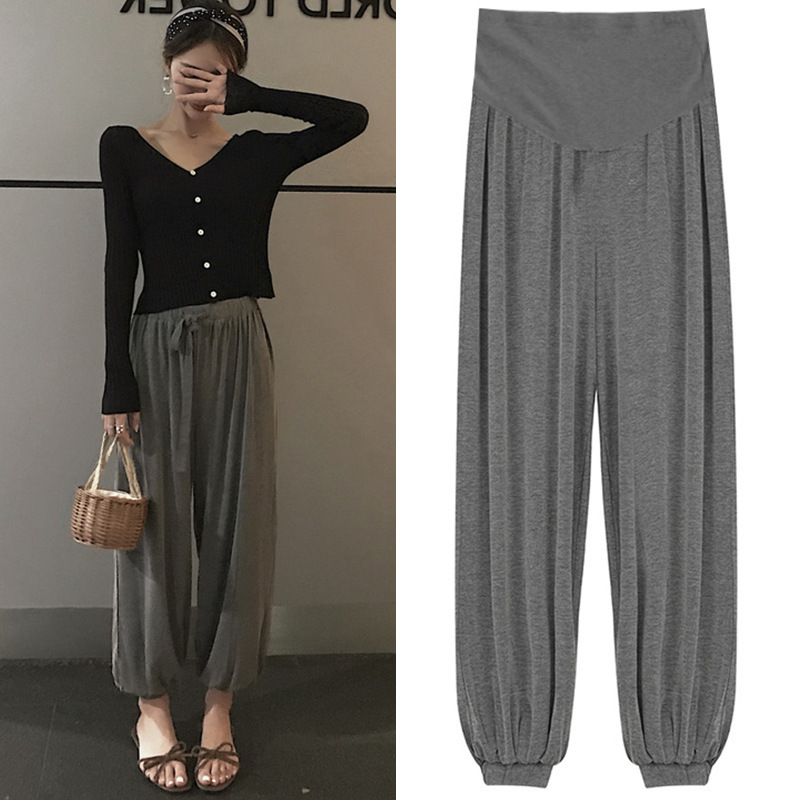 Pregnant Women's Pants Spring and Summer Korean Style Draping Loose Carrot Pants Summer Elastic Soft Neck Sports Pants for Outer Wear Pregnant Women's Pants Spring and Summer Korean Style Draping Loose Carrot Pants Summer Elastic Soft Neck Sports Pants for Outer Wear