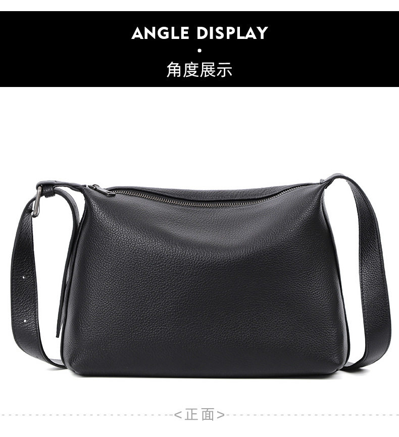 Túi đeo chéo nam da bò mềm dung tích lớn 29×11×17 cm — Màu đen chi tiết 12