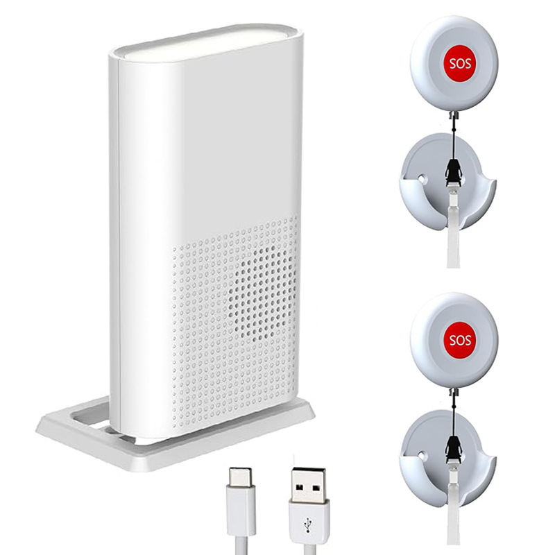 直流充电老人呼叫器拉绳开关按钮寻呼机SOS闪光震动呼叫门铃厂家