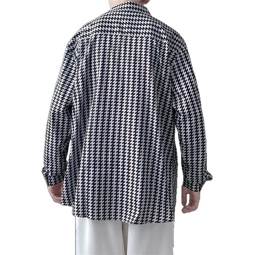 Men's Spring and Autumn Fashion Brandáo Qian Niao Outerwear, Small Scents Style Submerged Collar Long Sleeve Tunic Top for Inner Wear, Plus Size