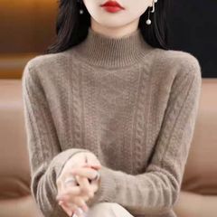 羊绒毛衣女25秋冬新款半高领打底衫加厚针织衫内搭纯色上衣宽松保