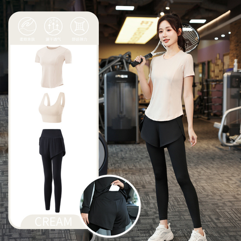 Juego de carrera para mujeres primavera y otoño principiantes de verano yoga deportivo rápido ropa seca trajes transpirables comercio exterior al por mayor