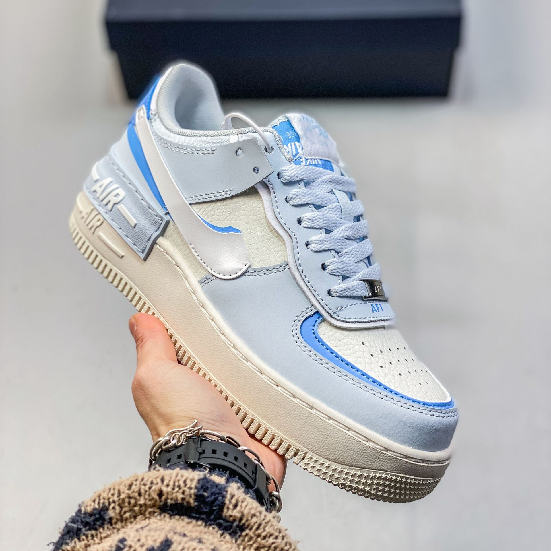 Pure original AF1 Sombra Fuerza Aérea No. 1 macarón deconstruir zapatos de suela gruesa para mujeres zapatos deportivos casuales para estudiantes