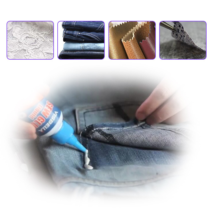 跨境热销衣物修补胶衣裤胶织物缝补布料粘接胶 SEW GLUE LIQUID