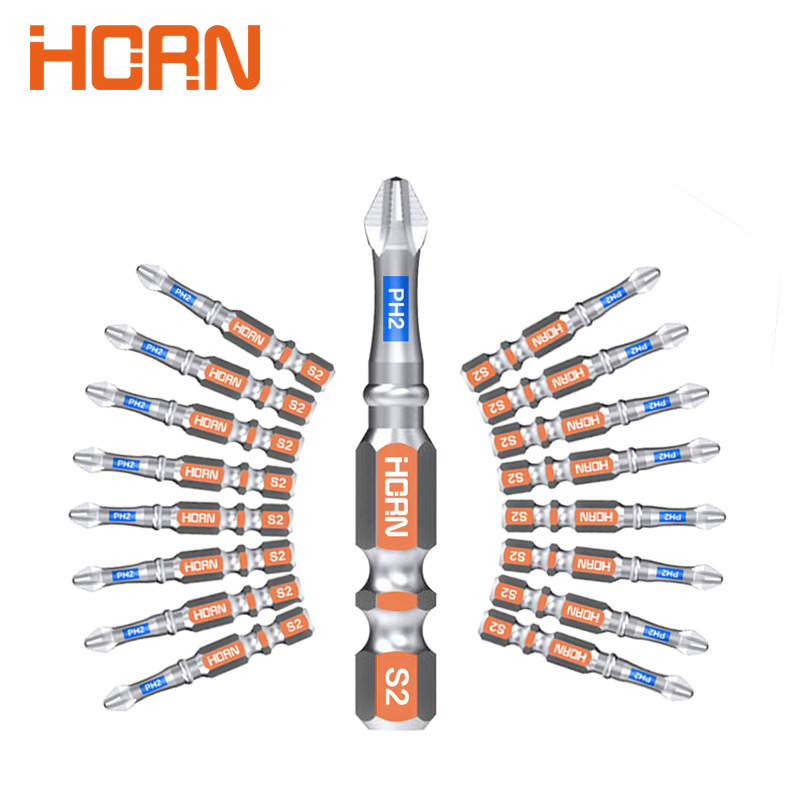 50mm PH2 Magnetic Screwdriver Bit Set - S2 Steel, 1/4" Shank
