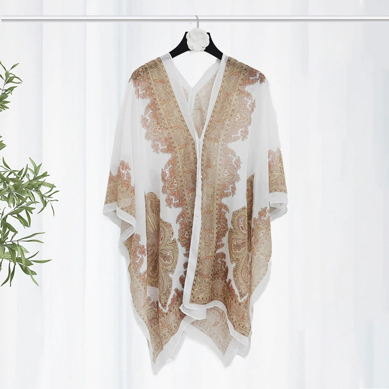 Nuovo scialle estivo da spiaggia, sciarpa lunga in chiffon con motivo paisley, lusso leggero e alla moda, adatto per andare in bicicletta e guidare._voghion.com