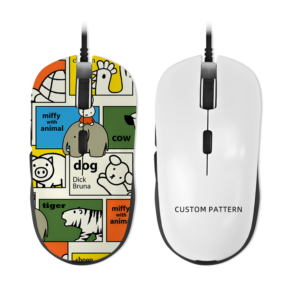 Nuevo mouse de transferencia térmica cableado cubierta en blanco de transferencia térmica material en blanco soporte de creatividad personalizada