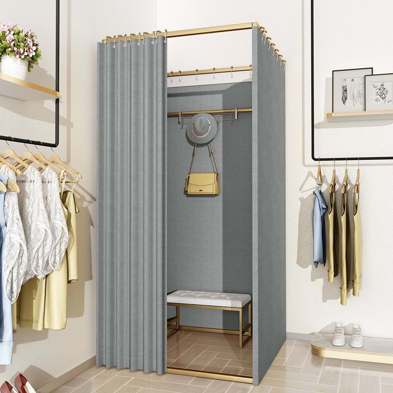 Tienda de ropa, centro comercial, vestuario de ensamblaje, sala de prueba móvil simple, cortina de puerta, piso, estante de exhibición portátil, vestuario