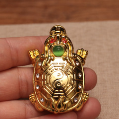 Factory Wholesale Alloy Figurines Alloy Small Gold Toad Toad Eight Trigrams Turtle Small Turtle Figurines Home Office Decoration