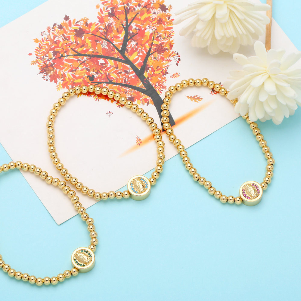 Fashion Round Copper Bracelets Inlay Zircon Copper Bracelets