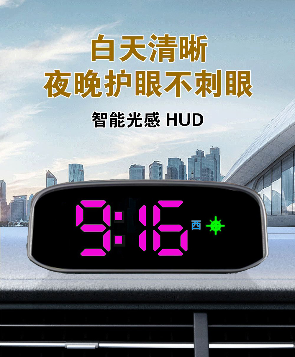 Universal Car-Mounted Seven-Color Solar-Powered Hud Head-Up Display with Navigation, Beidou Satellite, and Portable Screen
