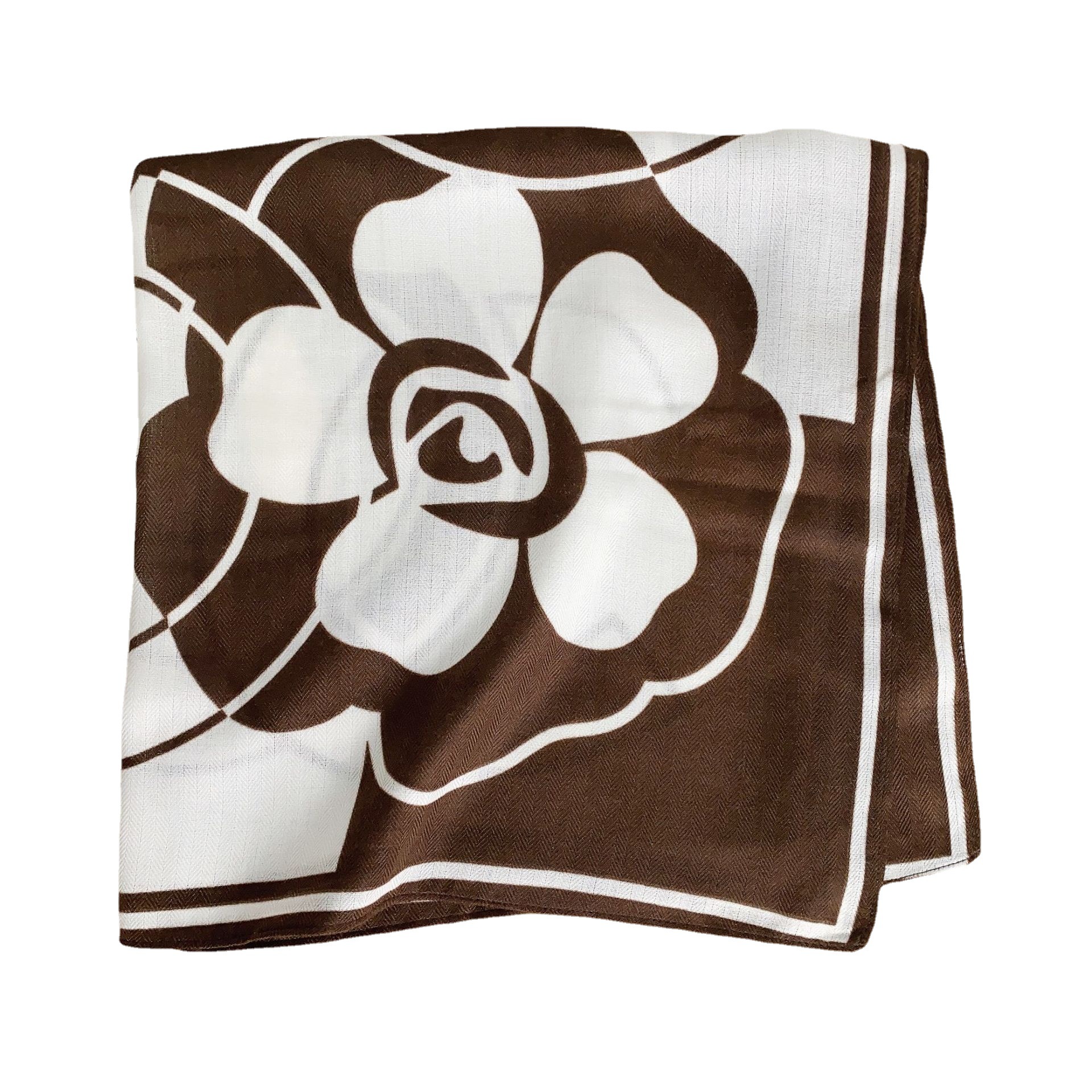 Pañuelo pequeño cuadrado de imitación de seda y lana 68, nuevo pañuelo floral de primavera, pañuelo decorativo de moda de alta gama para mujer, regalo para mamá