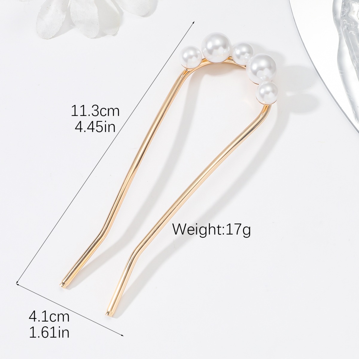 Celebridad de Internet chino en forma de U horquilla updo clip perla horquilla de alto grado estilo antiguo horquilla tocado horquilla accesorios para el cabello para mujeres