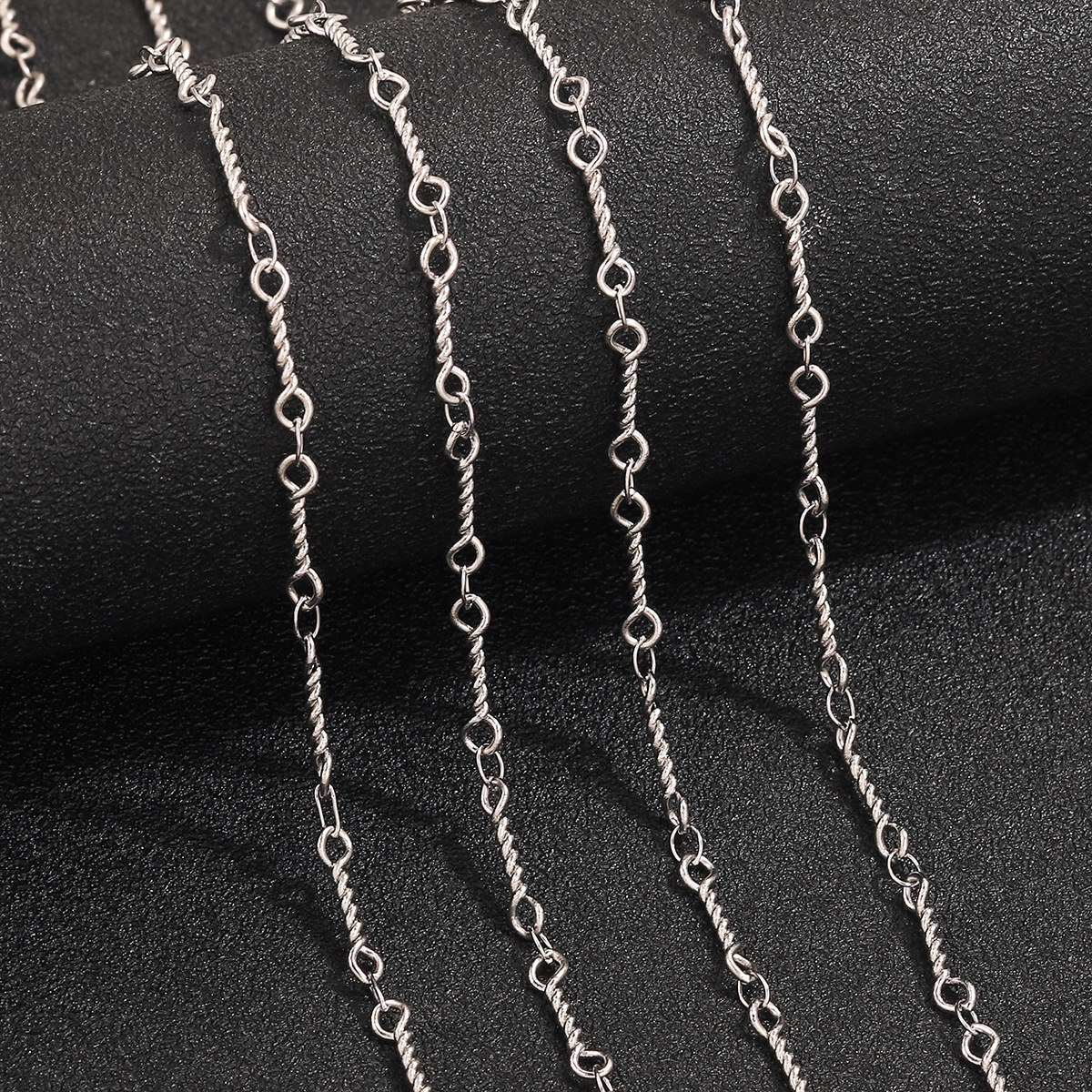 Acero inoxidable joyas transfronterizas de moda frijol cadena de palo torcido cadena DIY collar accesorios de joyas pulseras