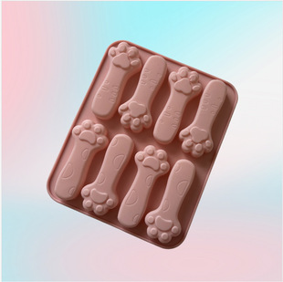 Silicone 8-Piece Cat Claw Cheese Stick Mold Jelly Pinch Plaster Soap Wax Bottle Sugar Mold Cake Biscuit Chocolate Mold