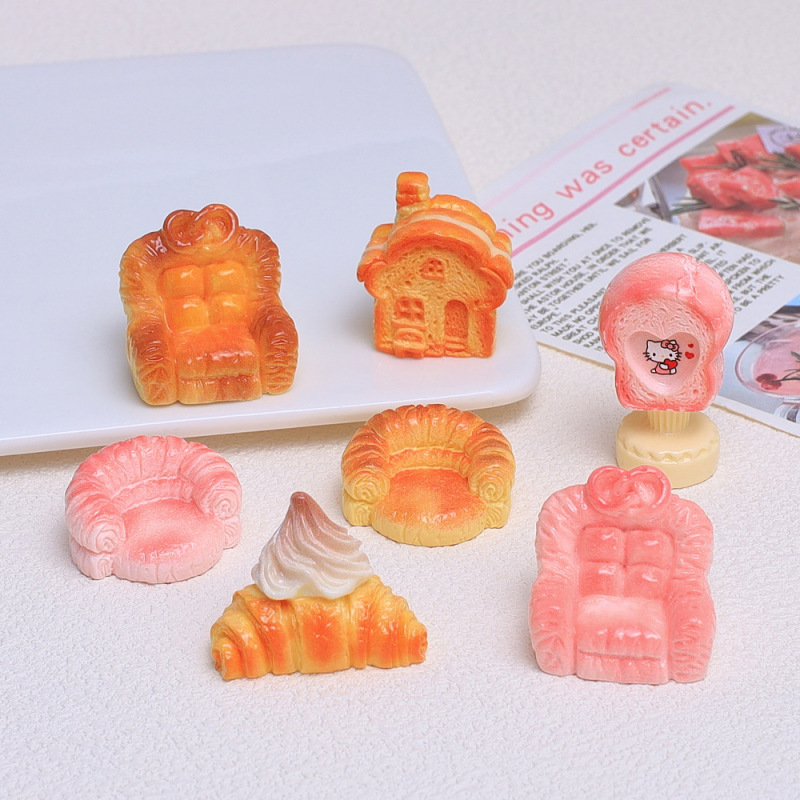 卡通面包家园创意食玩手工diy饰品配件奶油胶树脂小配件材料批发|undefined