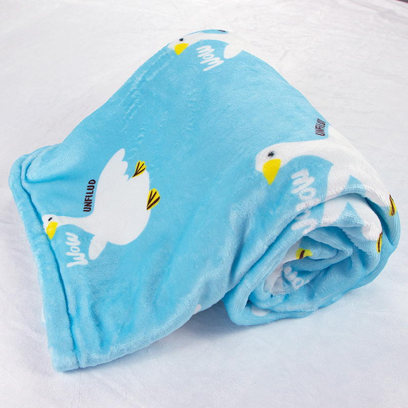 夏季办公室空调午睡卡通单人礼品豆豆盖毯 居家盖腿沙发加厚毛毯